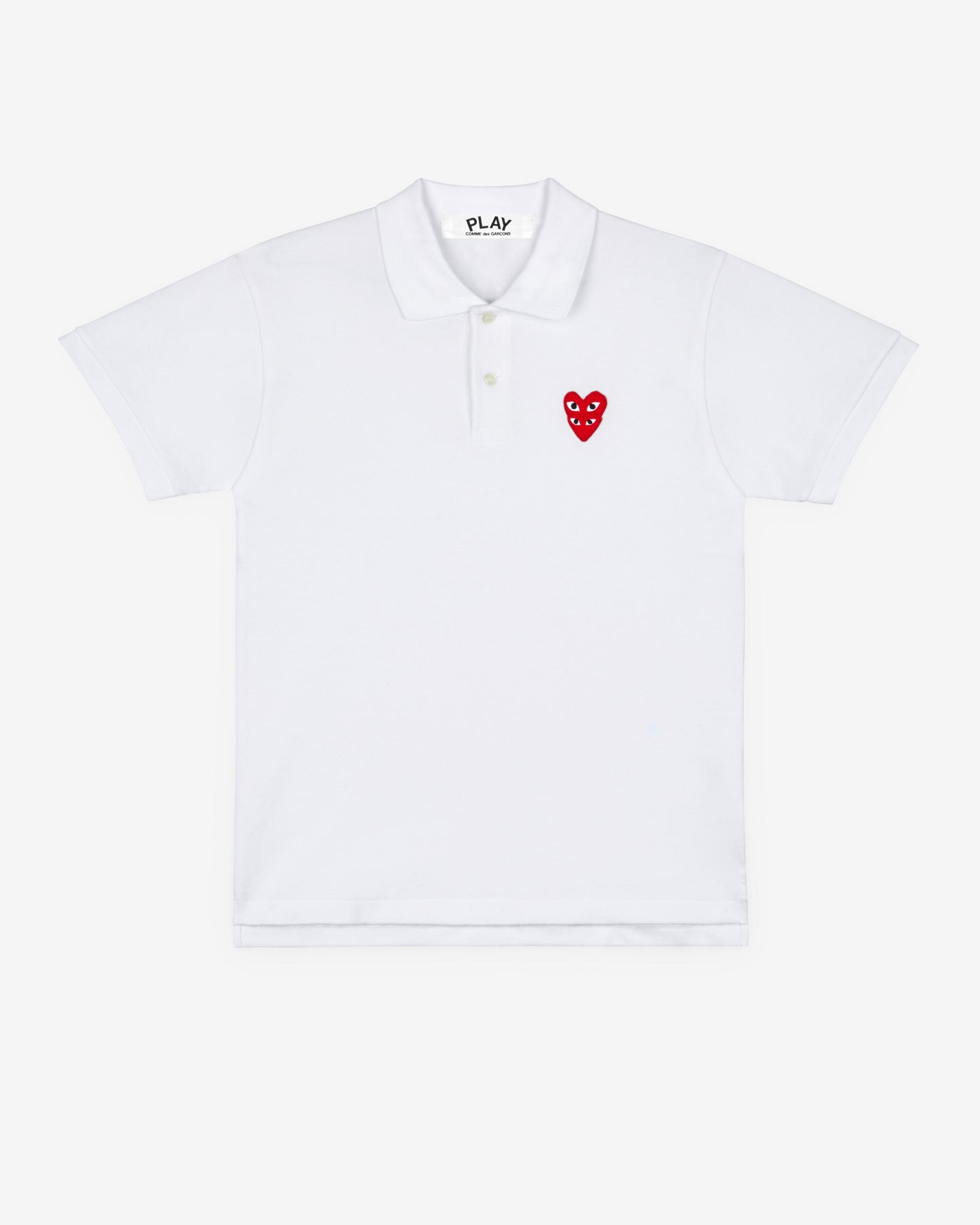 Play Comme des Gar?ons - Polo Shirt with Double Red Heart - (White)