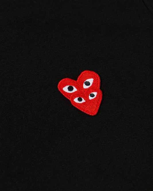 Play Comme des Gar?ons - T-Shirt with Double Red Heart - (Black)