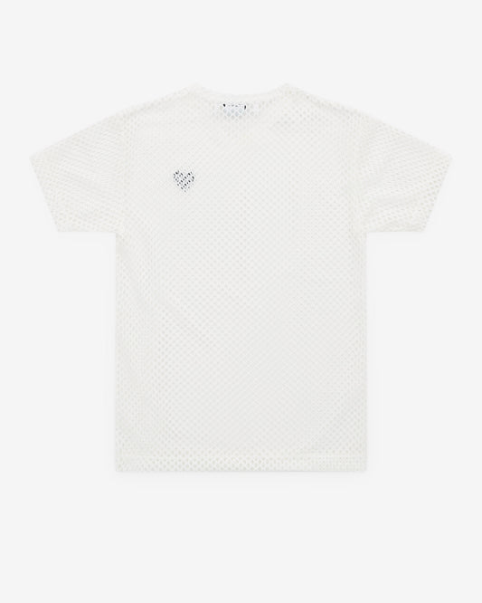 Play - Mesh T-Shirt Black Heart - (White)