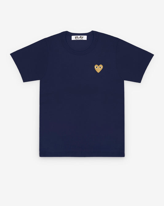 Play Comme des Gar?ons -  Gold Heart T-Shirt - (Navy)
