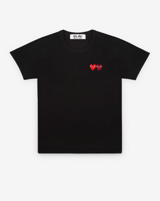 Play Comme des Gar?ons - T-Shirt with Double Heart - (Black)
