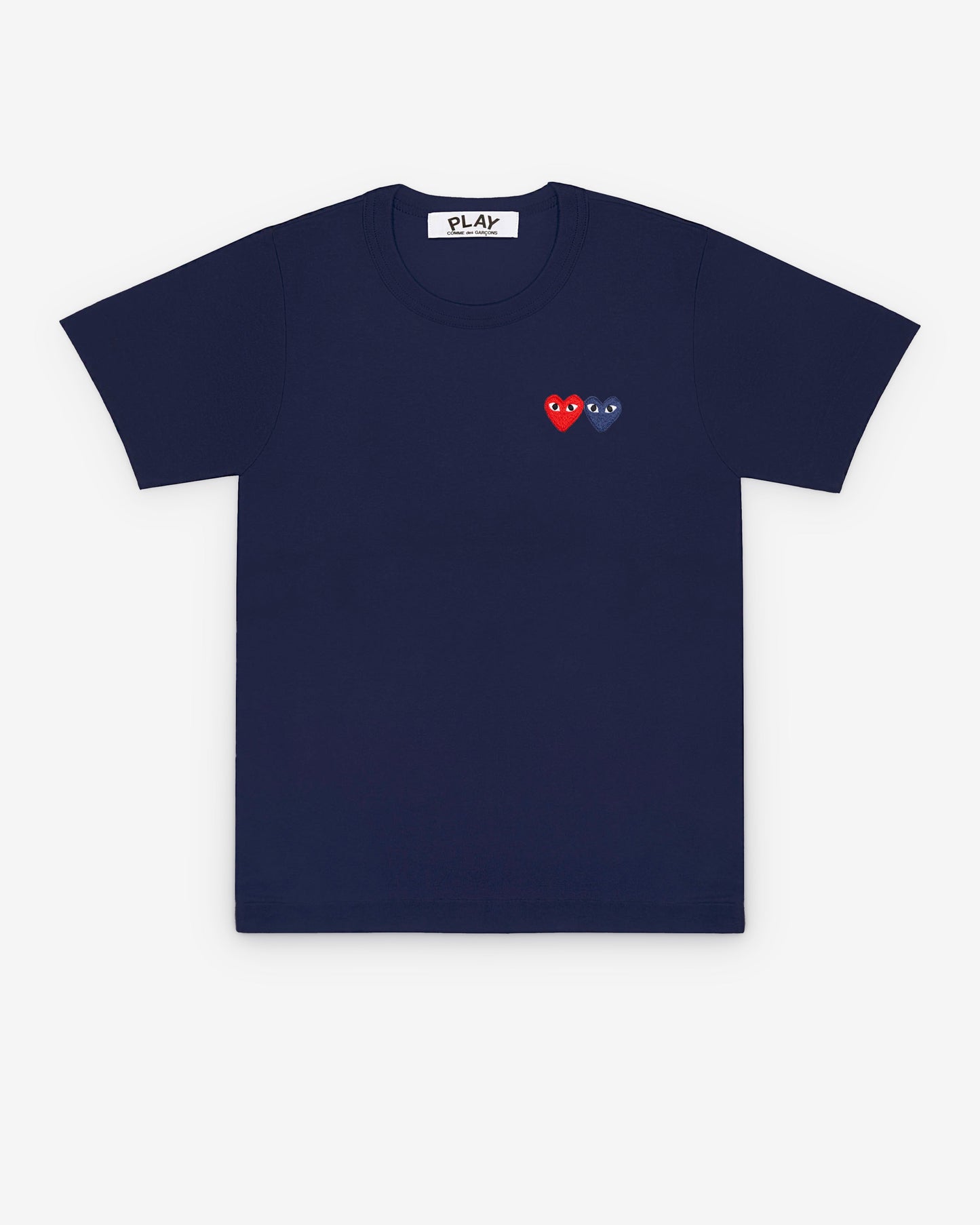 Play Comme des Gar?ons - T-Shirt with Double Heart - (Navy)