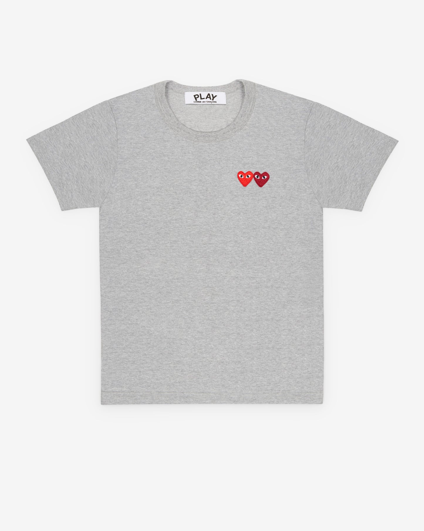 Play Comme des Gar?ons - T-Shirt with Double Heart - (Grey)
