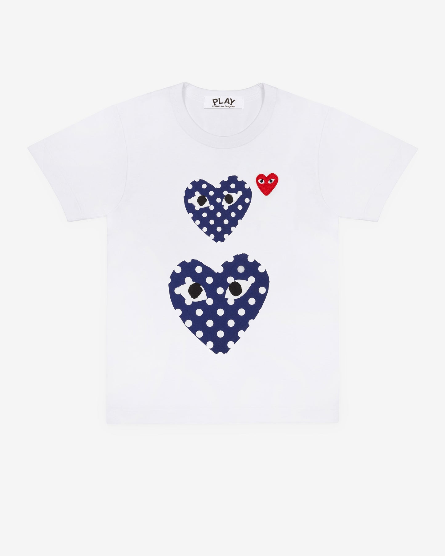 Play Comme des Gar?ons - Polka Dot Double Heart T-Shirt - (White)