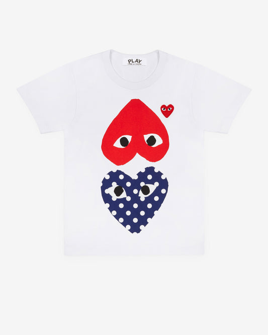 Play Comme des Gar?ons - Polka Dot With Upside Down Heart T-Shirt - (White)