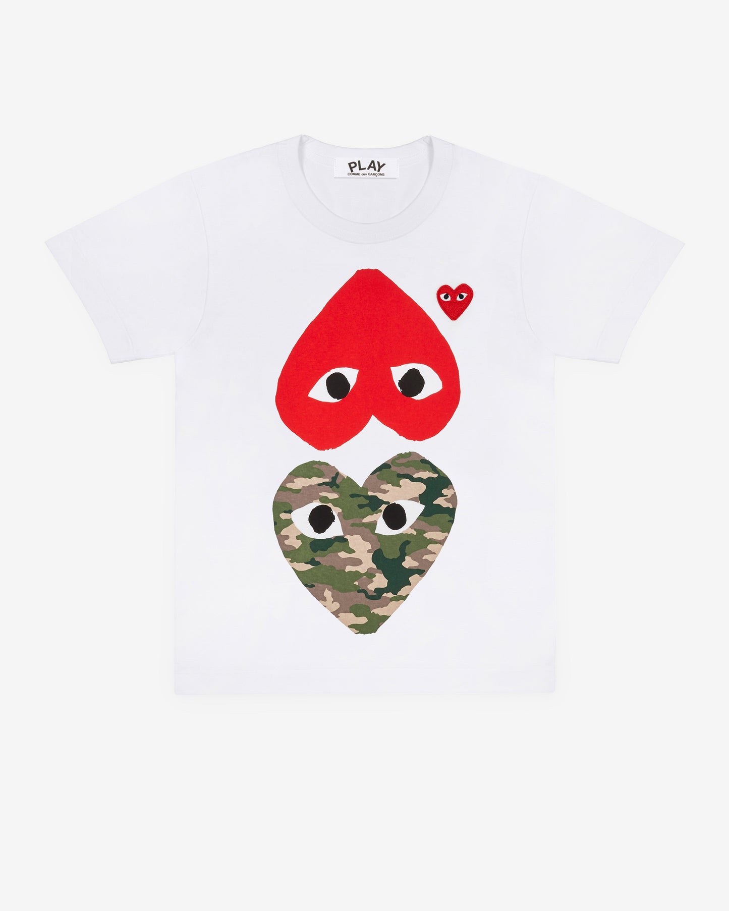 Play Comme des Gar?ons - Camouflage With Upside Down Heart T-Shirt - (White)