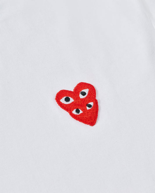 Play Comme des Gar?ons - T-Shirt with Double Red Heart - (White)