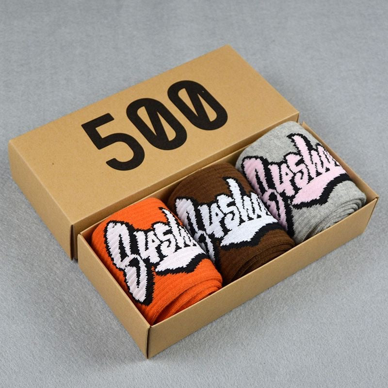 Mens Socks Colored Letter Long Tube